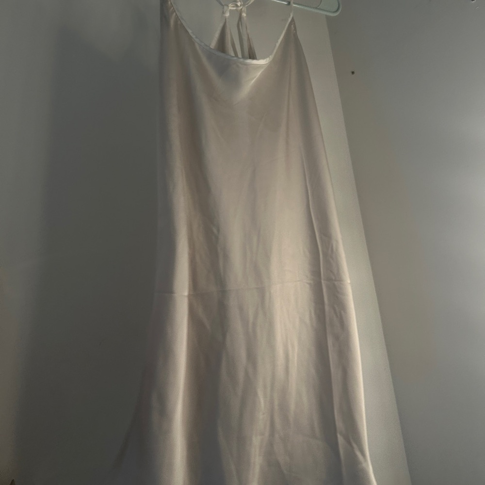 Free people Tan and White Satin mini Dress